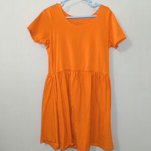 June & January Orange Twirl Dress Cotton Spandex Swing Girls Size 9/10
